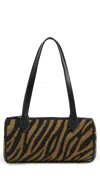 Reformation Aurora Shoulder Bag Bronze Black Zebra Beaded In Brown