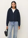 Reformation Austin Zip Up Hoodie In Midnight