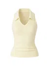 Reformation Austine Johnny Collar Sleeveless Top In Yellow