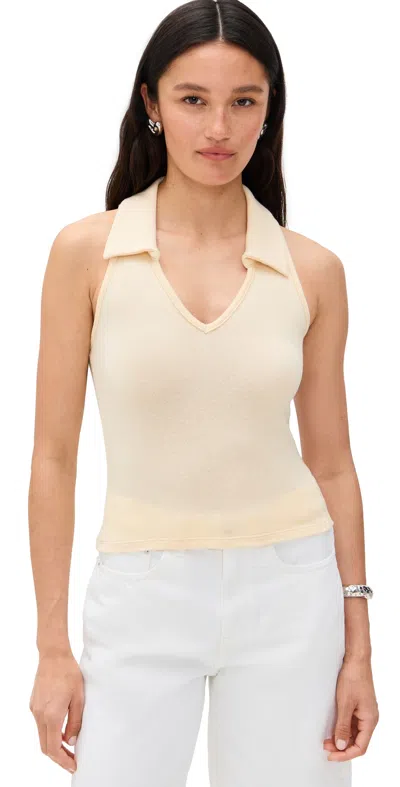 REFORMATION AUSTINE KNIT TOP CUSTARD