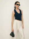 Reformation Austine Knit Top In Midnight