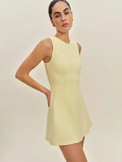 Reformation Ava Heavy Knit Dress In Lemon