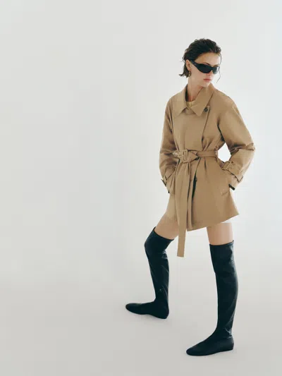 Reformation Aveline Over The Knee Boot Black Stretch Leather 6
