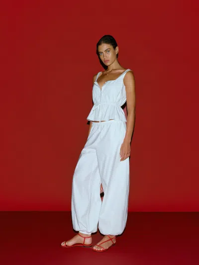 Reformation Aven Pant Ivory Small In White