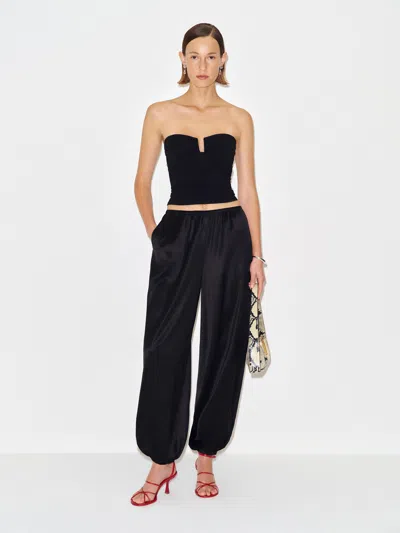 Reformation Aven Satin Pant Black Large