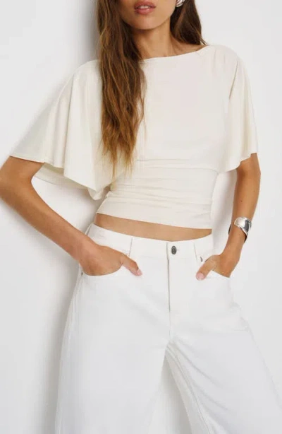 Reformation Avery Boatneck Knit Top In White