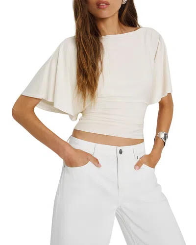 Reformation Womens Fior Di Latte Avery Boat-neck Stretch-jersey Top Xl In White