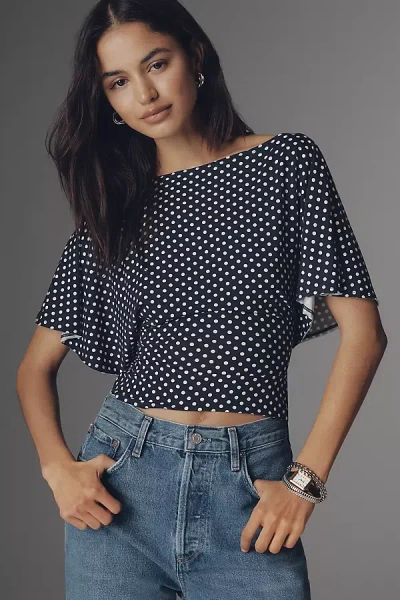 Reformation Avery Knit Tie-back Top In Blue