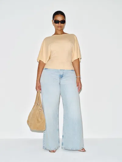 Reformation Avery Knit Top Es Yellow 3x In Brown