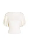 Reformation Womens Fior Di Latte Avery Boat-neck Stretch-jersey Top Xl In White