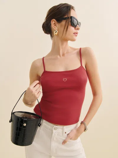 Reformation Avi Tank In Lipstick Heart