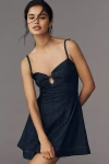 Reformation Aviana Sleeveless Sweetheart Denim A-line Mini Dress