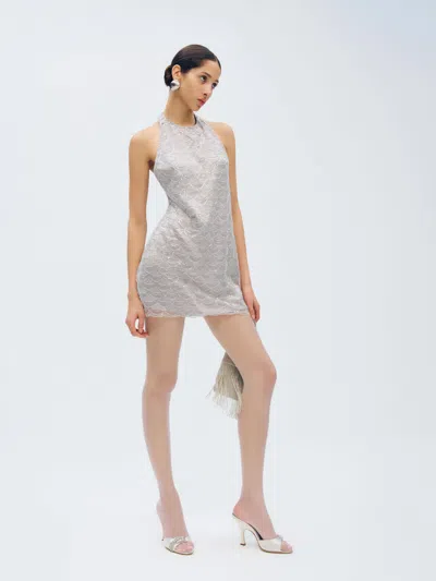 Reformation Avielle Dress Silver 12