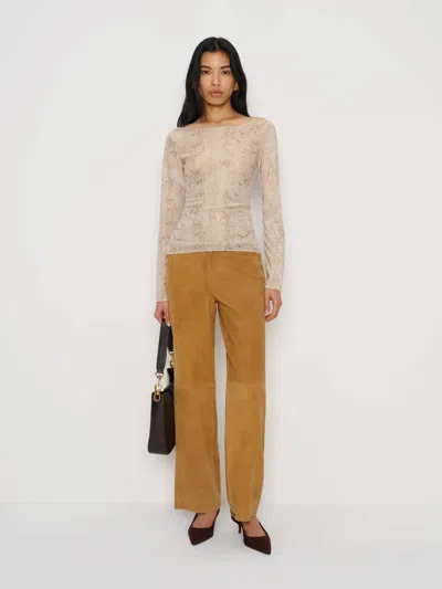 Reformation Ayla Knit Top In Gold