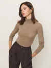 Reformation Ayla Regenerative Merino Sheer Turtleneck In Butterscotch