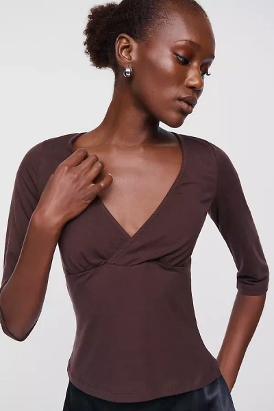 Reformation Aylani Knit Top In Brown