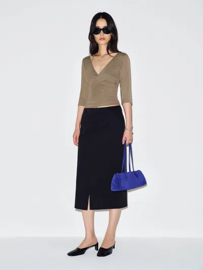 Reformation Aylani Knit Top Brown Large