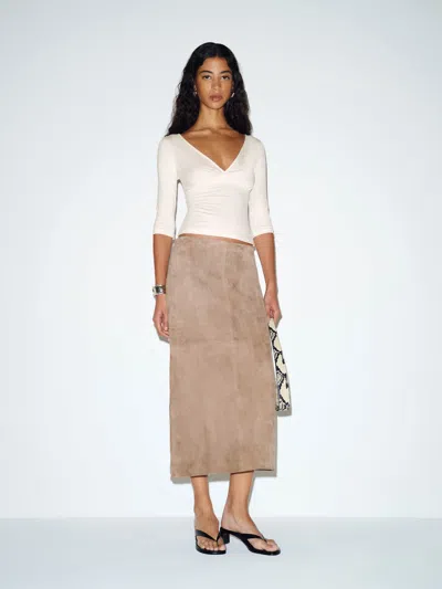 Reformation Aylani Knit Top Ivory Xs In White