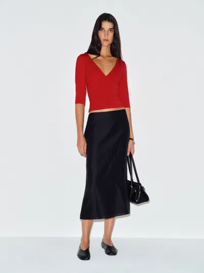 Reformation Aylani Knit Top Red Large