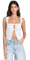 REFORMATION AZALEA LINEN TOP WHITE