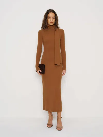 Reformation Azure Knit Dress Brown Xs