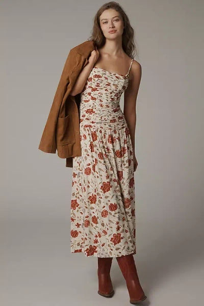 Reformation Azure Smocked Midi Dress In Multi