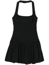 Reformation Womens Black Babette Halterneck Organic-cotton Stretch Mini Dress In Black