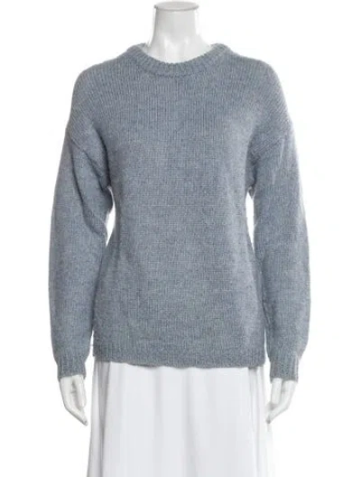 Pre-owned Reformation Baby Alpaca Crew Neck Sweater In Blue