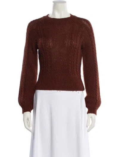 Pre-owned Reformation Baby Alpaca Crew Neck Sweater In Brown