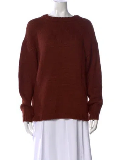Pre-owned Reformation Baby Alpaca Crew Neck Sweater In Brown