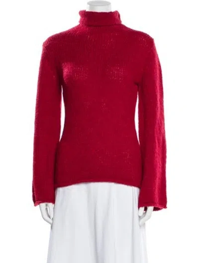 Pre-owned Reformation Baby Alpaca Turtleneck Sweater In Red