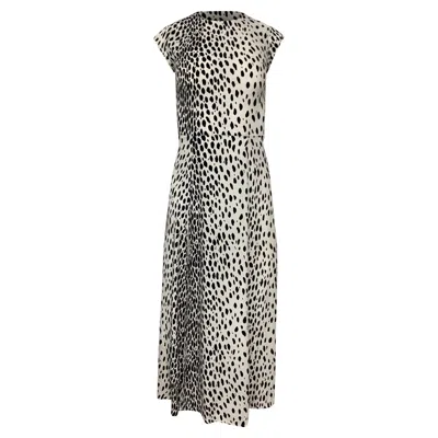 Reformation Back Cut-out Dress In Black And White Viscose