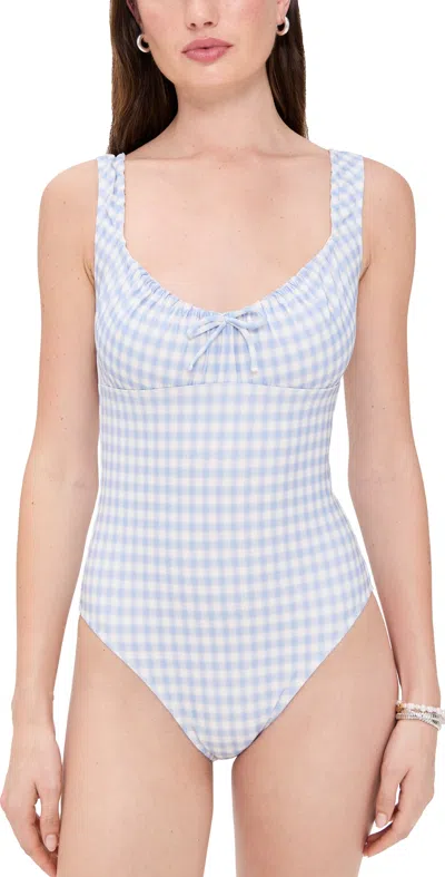 Reformation Bahia One Piece Swimsuit Crystal Check