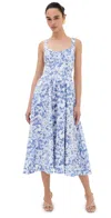 Reformation Monette Linen Midi Dress In Larkspur