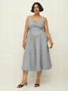 Reformation Balia Linen Dress Es In Slate Check