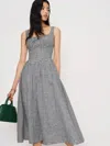 Reformation Balia Linen Midi Dress In Gray