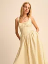 Reformation Petites Balia Linen Dress In Yellow