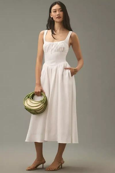 REFORMATION BALIA LINEN MIDI DRESS