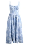 Reformation Balia Print A-line Linen Dress