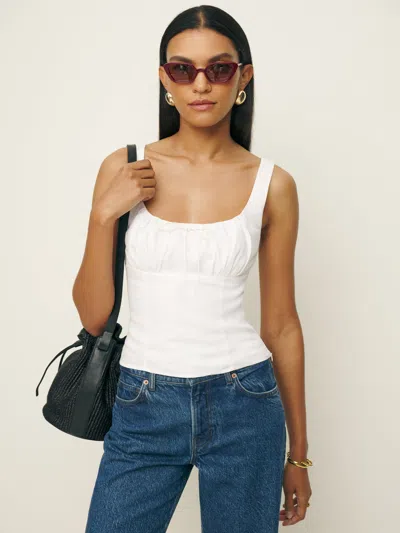 Reformation Balia Linen Top In White