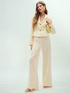 Reformation Banks Linen High Rise Wide Leg Pant In Sugar