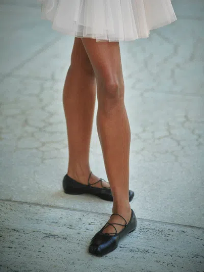 Reformation Barbara Ballet Flat In Black Leather
