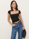 Reformation Bardot Knit Top In Black