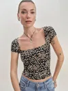 Shop Reformation Bardot Knit Top In Juno