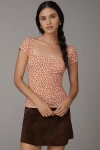Reformation Bardot Square-neck Knit Top In Multi