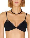 Reformation Bare Bikini Top Black Mesh Xs In Black