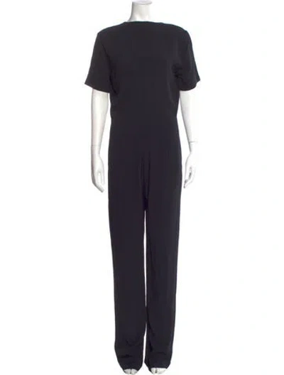 Pre-owned Reformation Bateau Neckline Jumpsuit In Blue