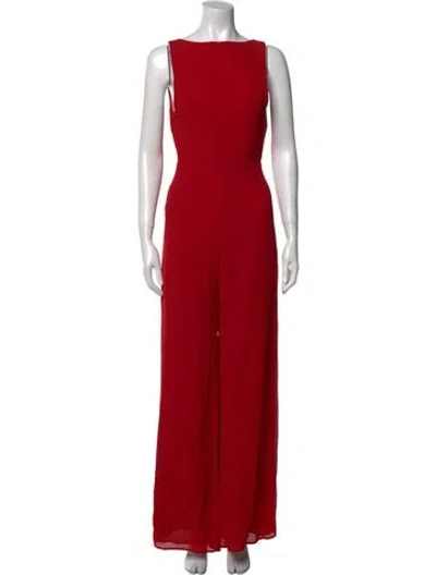 Pre-owned Reformation Bateau Neckline Jumpsuit W/ Tags In Red