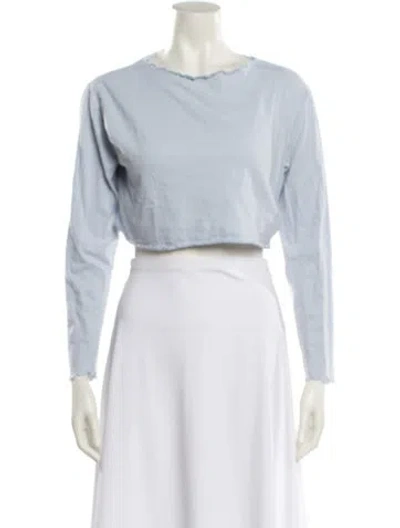 Pre-owned Reformation Bateau Neckline Long Sleeve Crop Top In Multi