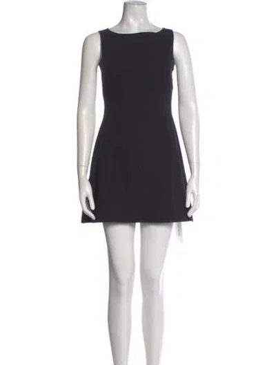 Pre-owned Reformation Bateau Neckline Mini Dress In Black